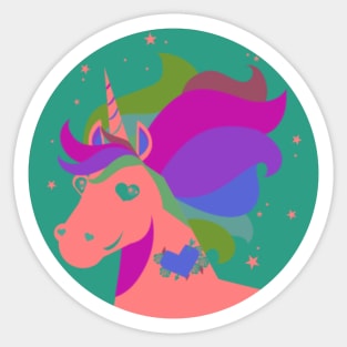 Queerheart the Unicorn Gay Pride Sticker